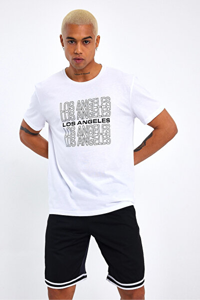 Superlife Ανδρικό μπλουζάκι με λαιμόκοψη Superlife με στάμπα SPR23ts305