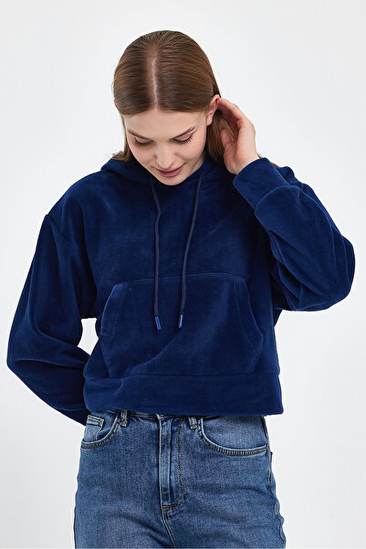 Superlife Γυναικείο φούτερ με κουκούλα Softech Fleece με τσέπη καγκουρό spr24pwk98