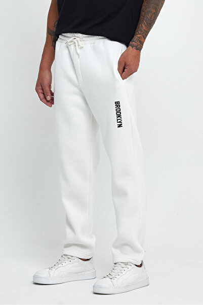 Superlife Ανδρικό παντελόνι με στάμπα Brooklyn με 3 κλωστές και εσωτερικά φλις Spr24ea70