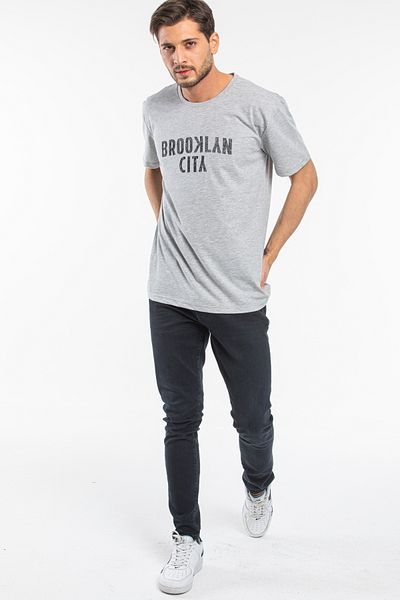 Superlife Ανδρικό T-shirt με λαιμόκοψη Brooklyn City με στάμπα Spr 253