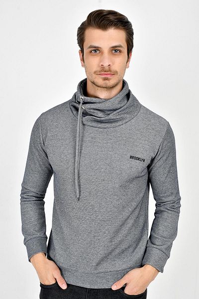 Superlife Σάλι γιακά Μακρύ μανίκι Slim Fit Slim Ανδρικό εμπριμέ φούτερ Spr 2019k41