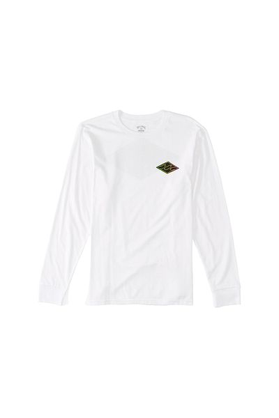 BİLLABONG Bıllabong Billabong Crayon Wave Ls Ανδρικό λευκό μπλουζάκι Ανδρικό μπλουζάκι Abyzt01719