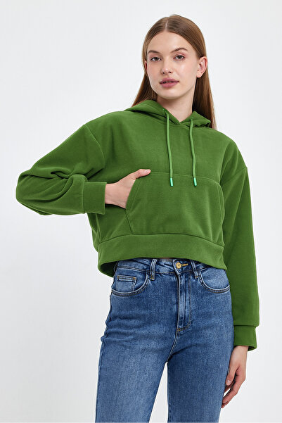 Superlife Γυναικείο φούτερ με κουκούλα Softech Fleece με τσέπη καγκουρό spr24pwk98