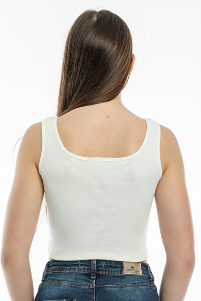 Superlife Süperlife Women's Crop Knitted Tank Top Spr21Y12