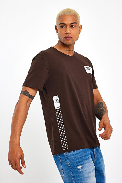 Superlife Ανδρικό μπλουζάκι με λαιμόκοψη Superlife με στάμπα Tokyo SPR23ts303