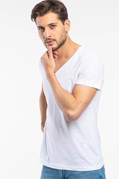 Superlife Men's V-Neck Tight Heart T-Shirt Spr 246