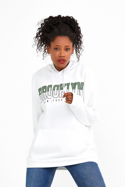 Superlife Süperlife Kapş. Двоколірний світшот з принтом Brooklyn SPR22SWK165