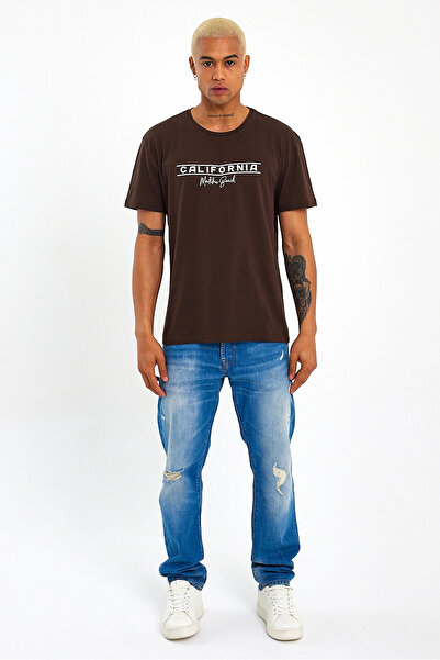 Superlife Ανδρικό μπλουζάκι με λαιμόκοψη Superlife με κανονική εφαρμογή California SPR23ts304