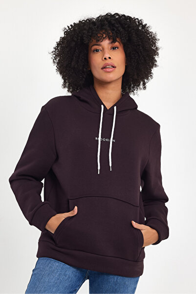 Superlife Дамски суитшърт с качулка, удобен в калъп, 3 нишки от полар