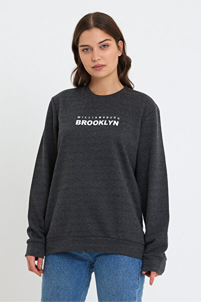 Superlife Γυναικείο φούτερ με λαιμόκοψη Superlife Oversize Fit Brooklyn με στάμπα SPR23SWK330