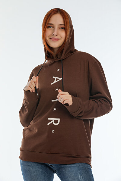 Superlife Голям дамски суичър с качулка с въздушен принт - SPR22SWK162