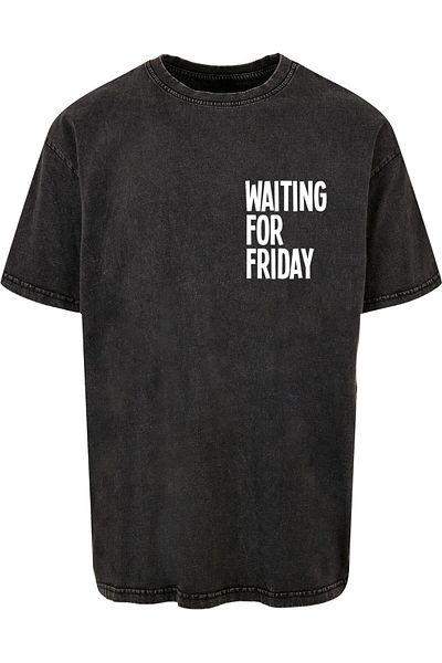 Mister Tee Waiting For Friday – Schweres Oversize-T-Shirt mit Acid-Waschung