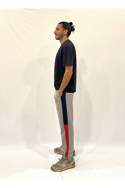 Superlife Ανδρικό παντελόνι φόρμας με 3 κλωστές Ga συνδυασμός υφασμάτων SPR24EA74