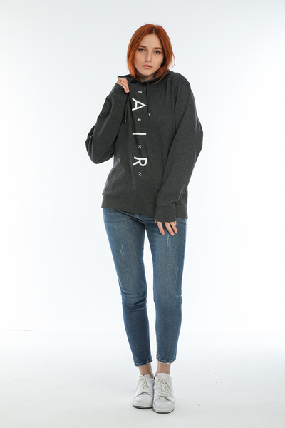 Superlife Superlife Γυναικεία κουκούλα Oversize Fit Air Printed Λεπτή φούτερ Spr22swk162