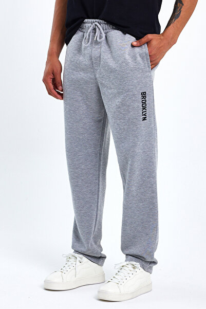 Superlife Ανδρικό παντελόνι με κανονική/κανονική εφαρμογή από καουτσούκ με στάμπα Brooklyn City 24EA205