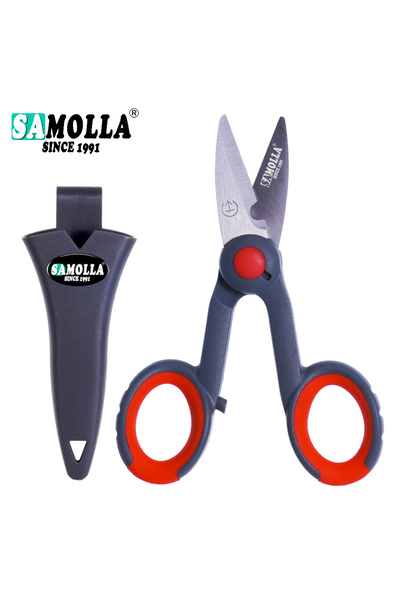 SAMOLLA 420 الفولاذ المقاوم للصدأ الصيد مقص الملحقات كهربائي المحمولة مقص ذو ...