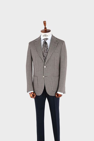 Kadir Büyükkaya Swallow Collar Men's Jacket-Kax5529S