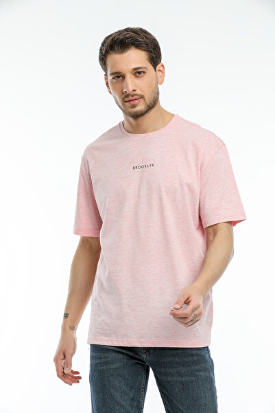 Superlife Ανδρικό μπλουζάκι με λαιμόκοψη πλήρωμα υπερμεγέθη Fit Brooklyn printed T-shirt Spr21y27