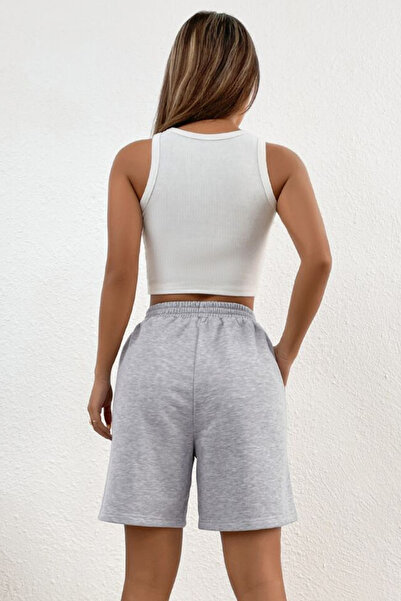 Superlife Γυναικείο σορτς με ελαστική μέση με τύπωμα με τσέπες spr24srk52