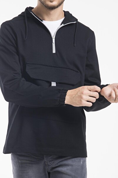 Superlife Men's Hooded Half Zipper Thin Sweatshirt Spr 20k52
