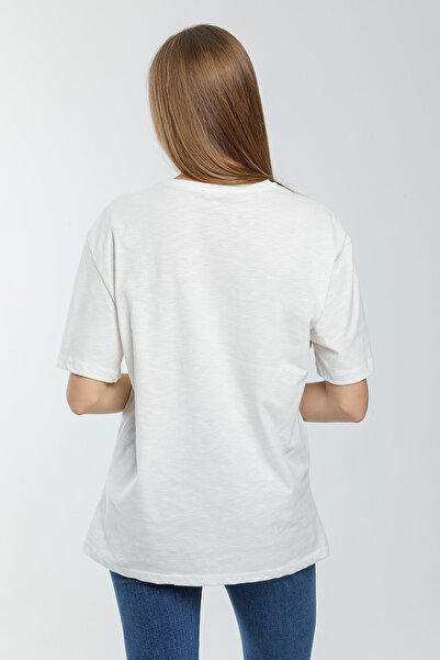 Superlife Süperlife Women's Crew Neck Standard &Regular Fit Brookyln Printed T-Shirt Spr21Yk27