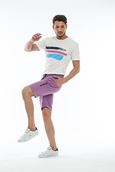 Superlife Pantaloni scurți cu imprimeu Brooklyn, de culoare normală, pentru bărbați, Spr 208