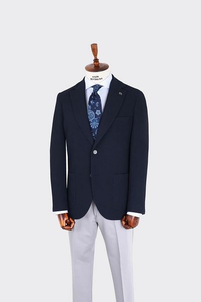 Kadir Büyükkaya Swallow Collar Men's Jacket-Kax5117S