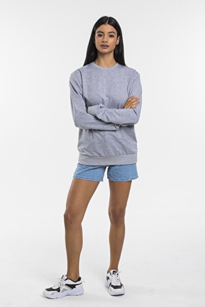 Superlife Γυναικείο φούτερ με λαιμόκοψη υπερμεγέθης με λεπτή εφαρμογή Spr21k30