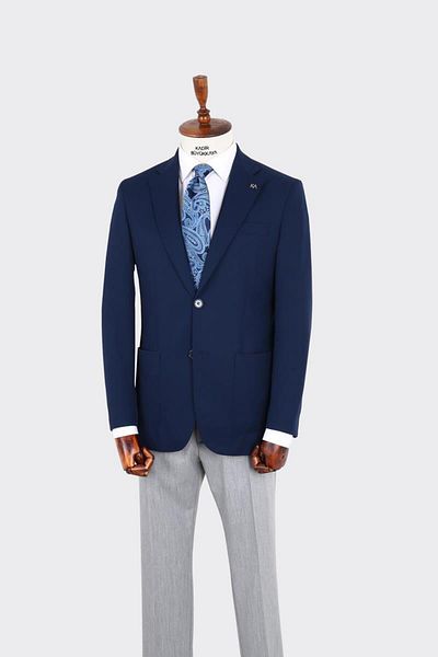Kadir Büyükkaya Swallow Collar Men's Jacket-Kax5530S