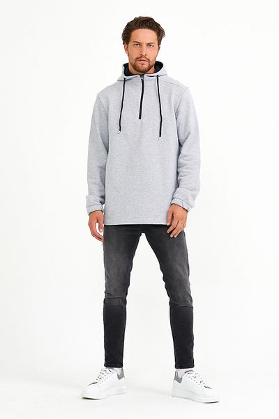 Superlife Ανδρικό φούτερ με μισό φερμουάρ Superlife Regular Fit Slim Spr22sw170