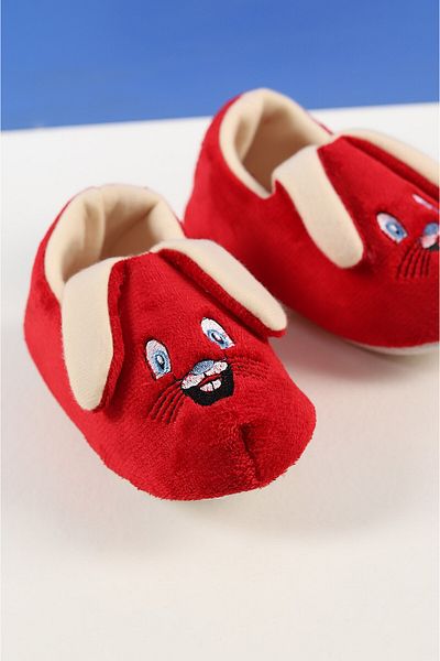 MİNAHOBİ Plush Slippers with Rabbit Figure - for Home and School with Anti-Slip Base