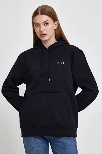 Superlife Γυναικείο φούτερ με κουκούλα, άνετο και άνετο, με φλις εσωτερικά, 3 κλωστές, κεντημένο με αέρα, φούτερ spr24swK07