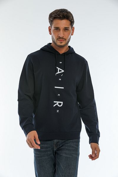 Superlife Ανδρικό φούτερ με κουκούλα Regular Fit Air με στάμπα λεπτό Spr22sw162