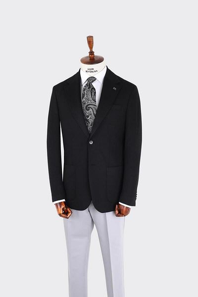 Kadir Büyükkaya Swallow Collar Men's Jacket-Kax5528S