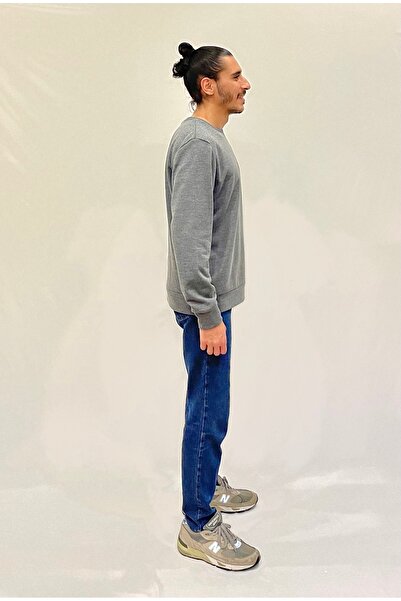 Superlife Ανδρικό φούτερ με λαιμόκοψη με άνετη εφαρμογή 3 κλωστών με κέντημα AR SPR24SW33