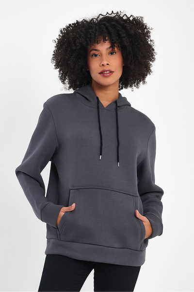 Superlife Women's Hooded Comfortable In-mold Fleece 3 thread SweatShirt spr24swk55