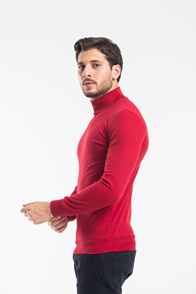Superlife Süperlife Turtleneck Long Sleeve Slim Fit Thin Men's Sweatshirt Spr 2019K21
