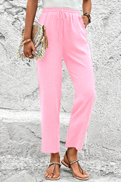 Superlife Γυναικείο παντελόνι με ελαστική μέση καρότο SPR24EA86