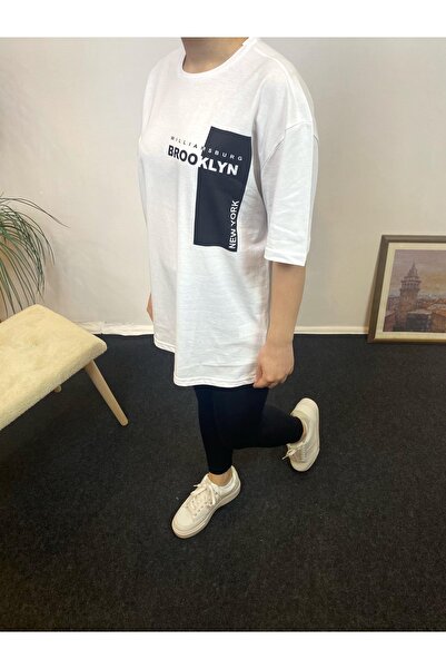 Superlife Γυναικείο μπλουζάκι με λαιμόκοψη W.Brooklyn με στάμπα SPR21YK21