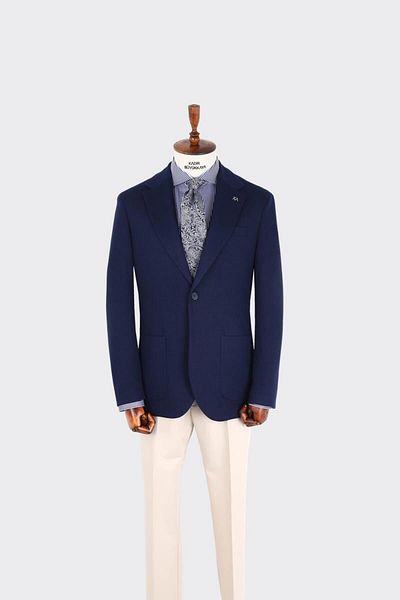 Kadir Büyükkaya Swallow Collar Men's Jacket-Kax5528S
