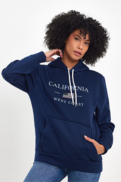 Superlife Women's Hooded Comfortable Fit Fleece Lined 3-Thread American Printed Sweatshirt Spr24Swk01