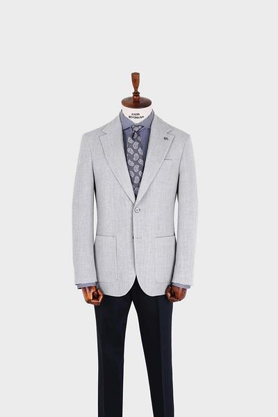 Kadir Büyükkaya Swallow Collar Men's Jacket-Kax5534S