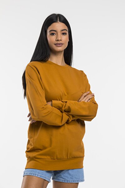 Superlife Γυναικείο φούτερ με λαιμόκοψη υπερμεγέθης με λεπτή εφαρμογή Spr21k30