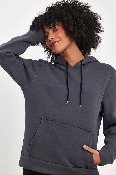 Superlife Women's Hooded Comfortable In-mold Fleece 3 thread SweatShirt spr24swk55