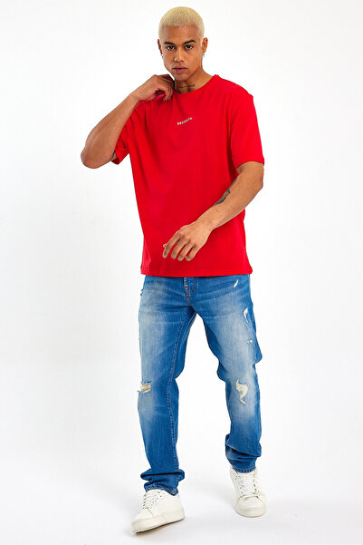 Superlife Men's Crew Neck Oversize Fit Brooklyn Printed T-Shirt Spr21y27