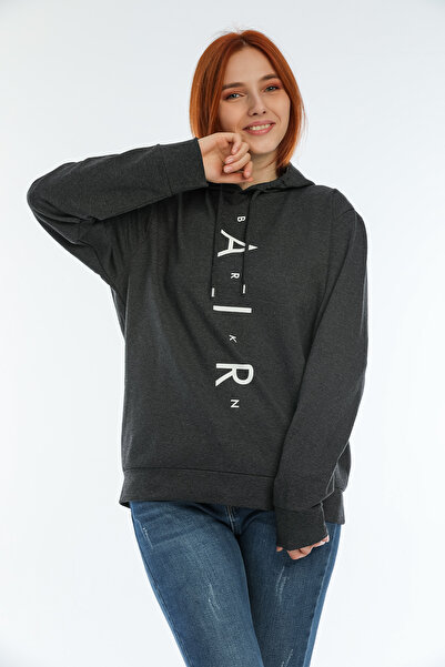 Superlife Superlife Γυναικεία κουκούλα Oversize Fit Air Printed Λεπτή φούτερ Spr22swk162