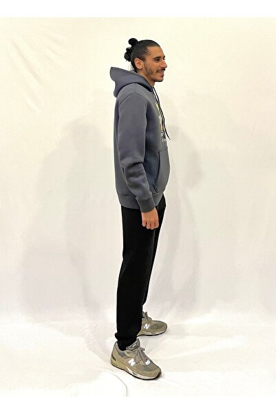 Superlife Ανδρικό φούτερ με κουκούλα, άνετο και με εσωτερική επένδυση από φλις, 3 κλωστές, με στάμπα N, spr24sw06