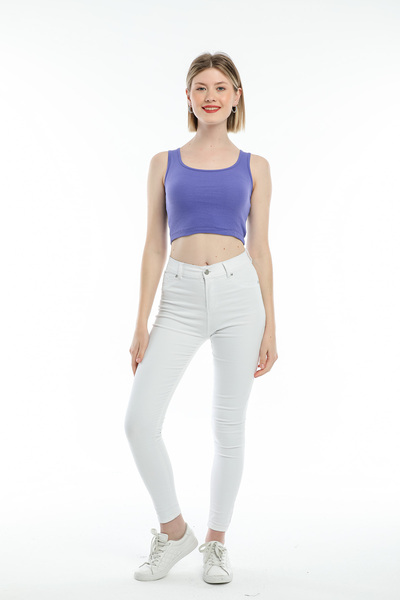 Superlife Γυναικείο Crop Knitted Undershirt-T-shirt Spr21y19