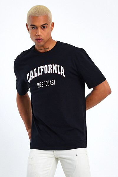 Superlife Ανδρικό T-shirt με λαιμόκοψη με λεπτή εφαρμογή California με στάμπα Spr21y22