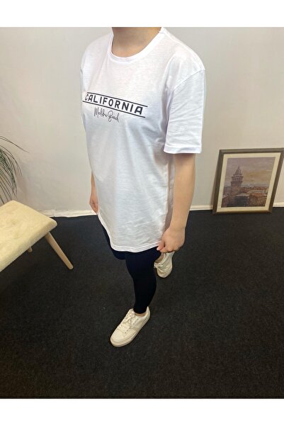 Superlife Γυναικείο μπλουζάκι με λαιμόκοψη Oversize Fit California με στάμπα SPR24tsk304